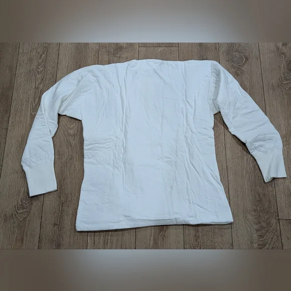 $850 Mens MM6 Maison Margiela Bird Embroidered LS Henley Shirt White 52 US 42